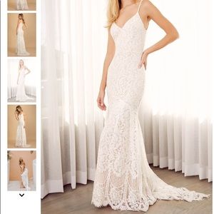 Lulu’s Flynn White Lace Maxi Wedding Dress